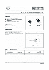 DataSheet STGP30NC60K pdf